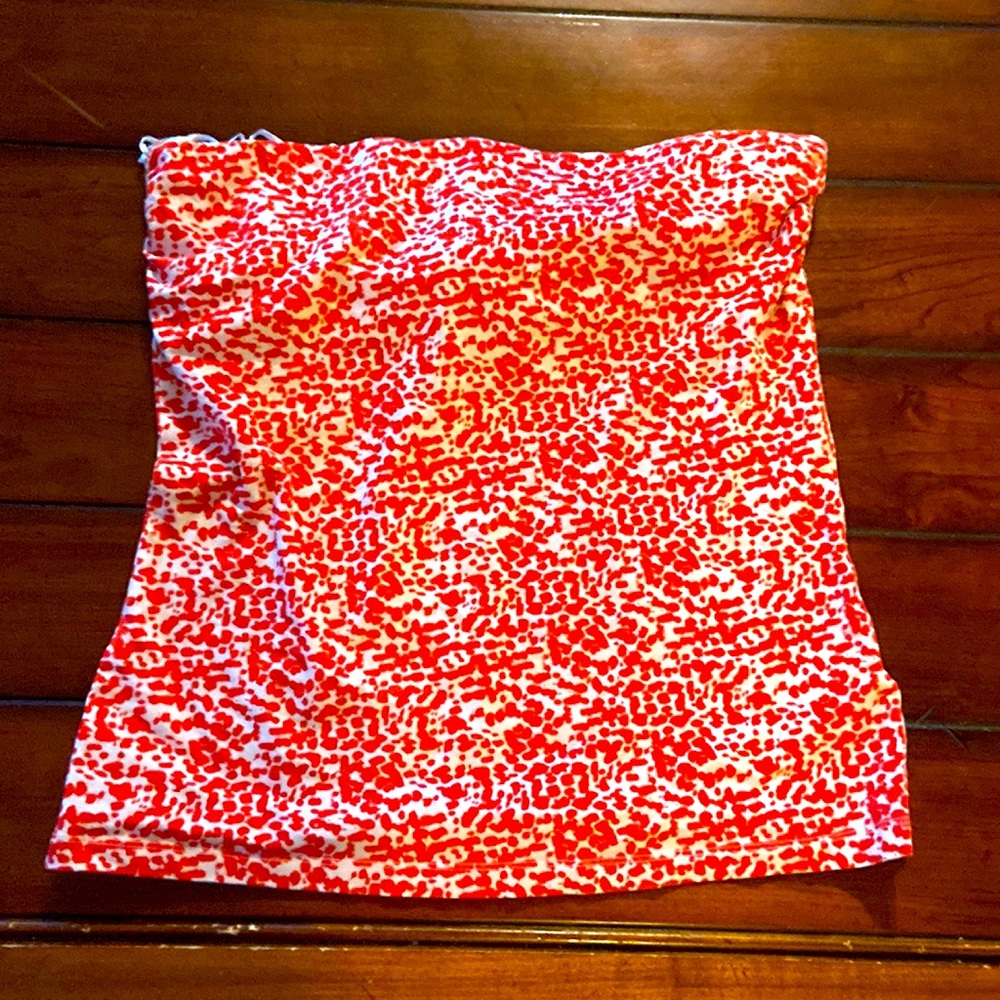 Red and white Built in Bra shelf Tube top